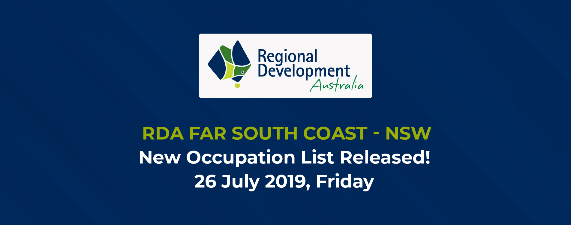 RDA Far South Coast NSW New Occupation List Released