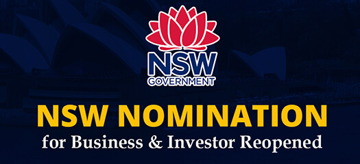 NSW Nomination for Business & Investor Reopened